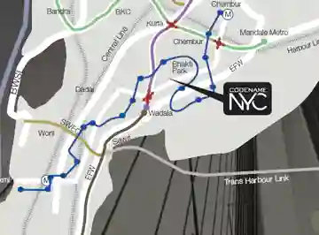 Ajmera Manhattan location map, Wadala East